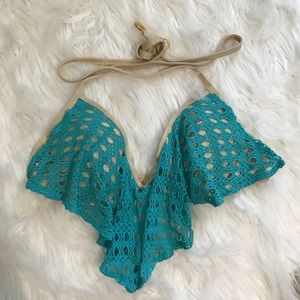 Luli fama cascade crochet top